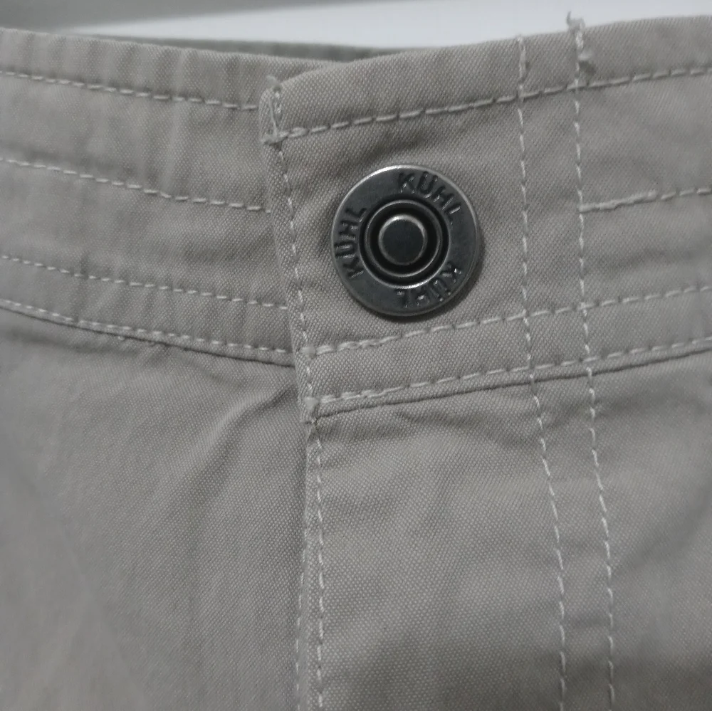 Kuhl beige Boys 18Slim Outdoor Hiking cargo School shorts with utility pockets